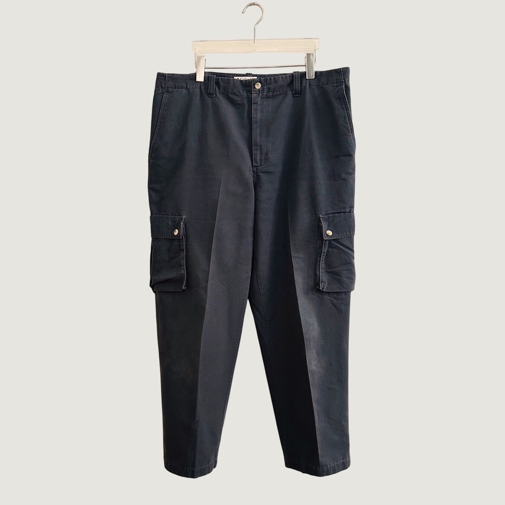 Vintage 2001 Columbia Sportswear Gray/Navy Cargo Pants Mens 38x30 Cotton Canvas